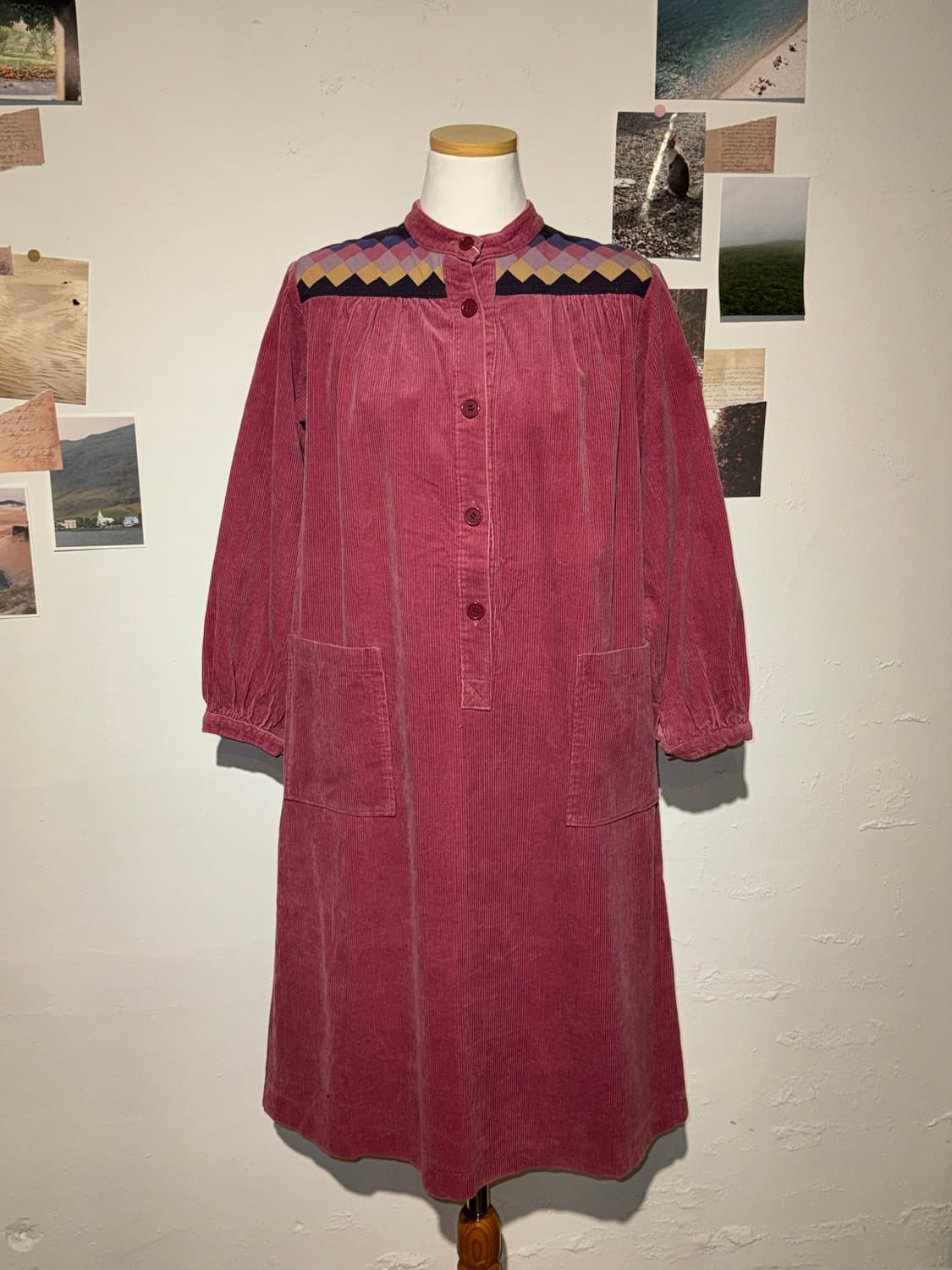 코듀로이 핑크 원피스 상품이미지2