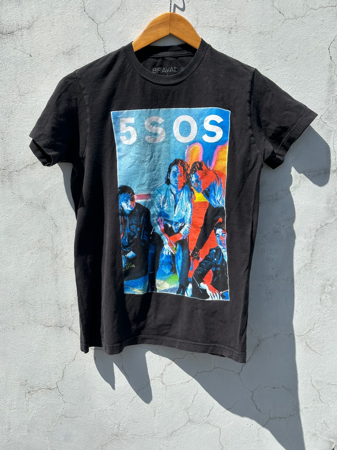 [S] BRAVAD 5SOS 빈티지 블랙 반팔 티셔츠 상품이미지1
