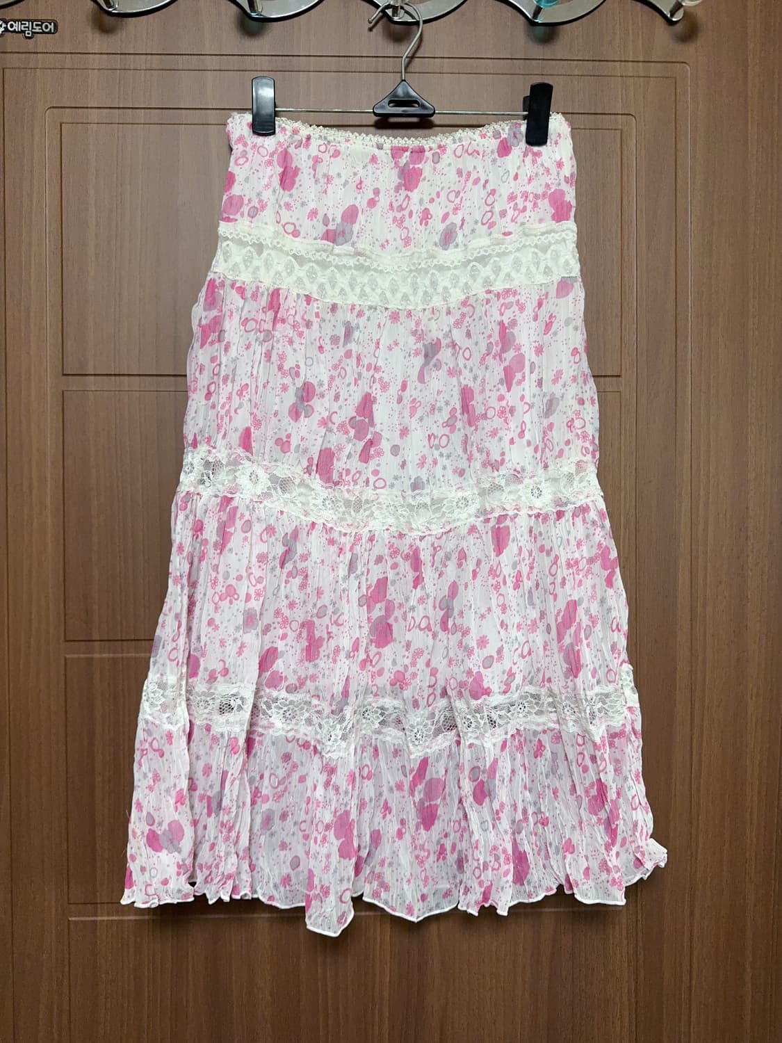 일본 빈티지 모리걸 하구미 리즈리사 페어리 플라워 레이스 롱스커트 상품이미지1