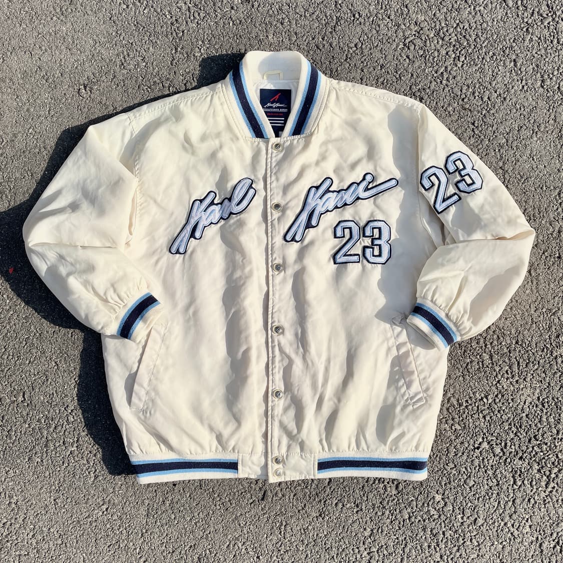 착샷o 90s 칼카니 대대장 화이트 올드스쿨 바시티 스타디움 자켓 XL 상품이미지1