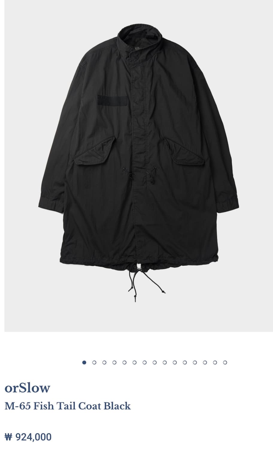 오어슬로우 M-65 피쉬테일코트 블랙(새상품) 상품이미지1
