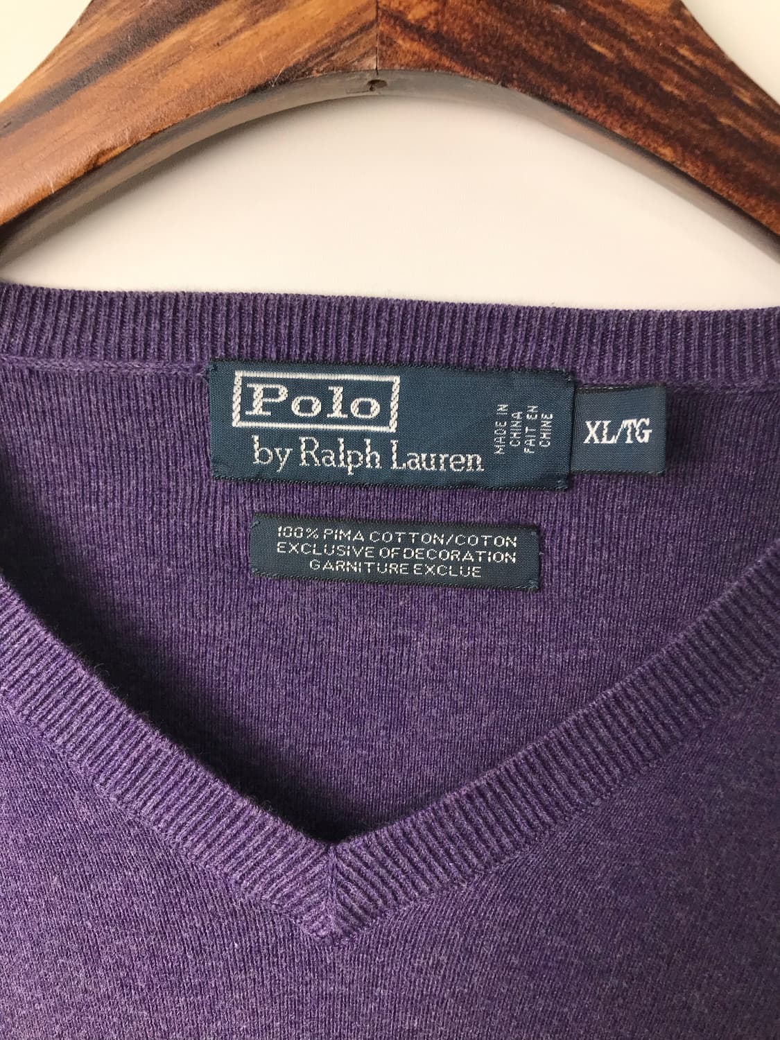 폴로 랄프로렌 피마코튼 퍼플 브이넥 니트 상품이미지4