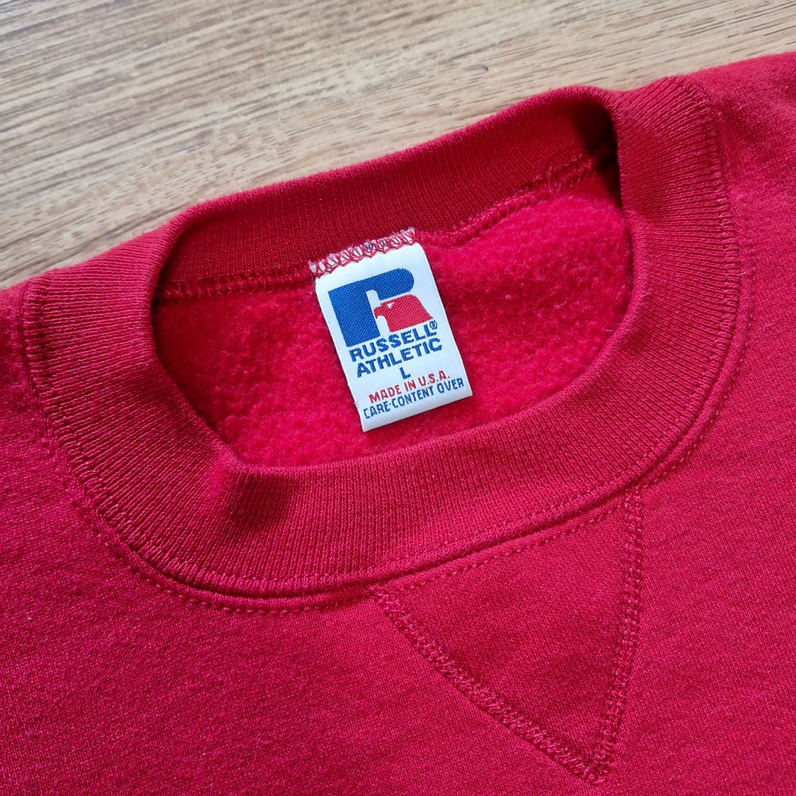 90s 러셀 스웻셔츠 레드 L사이즈 상품이미지3