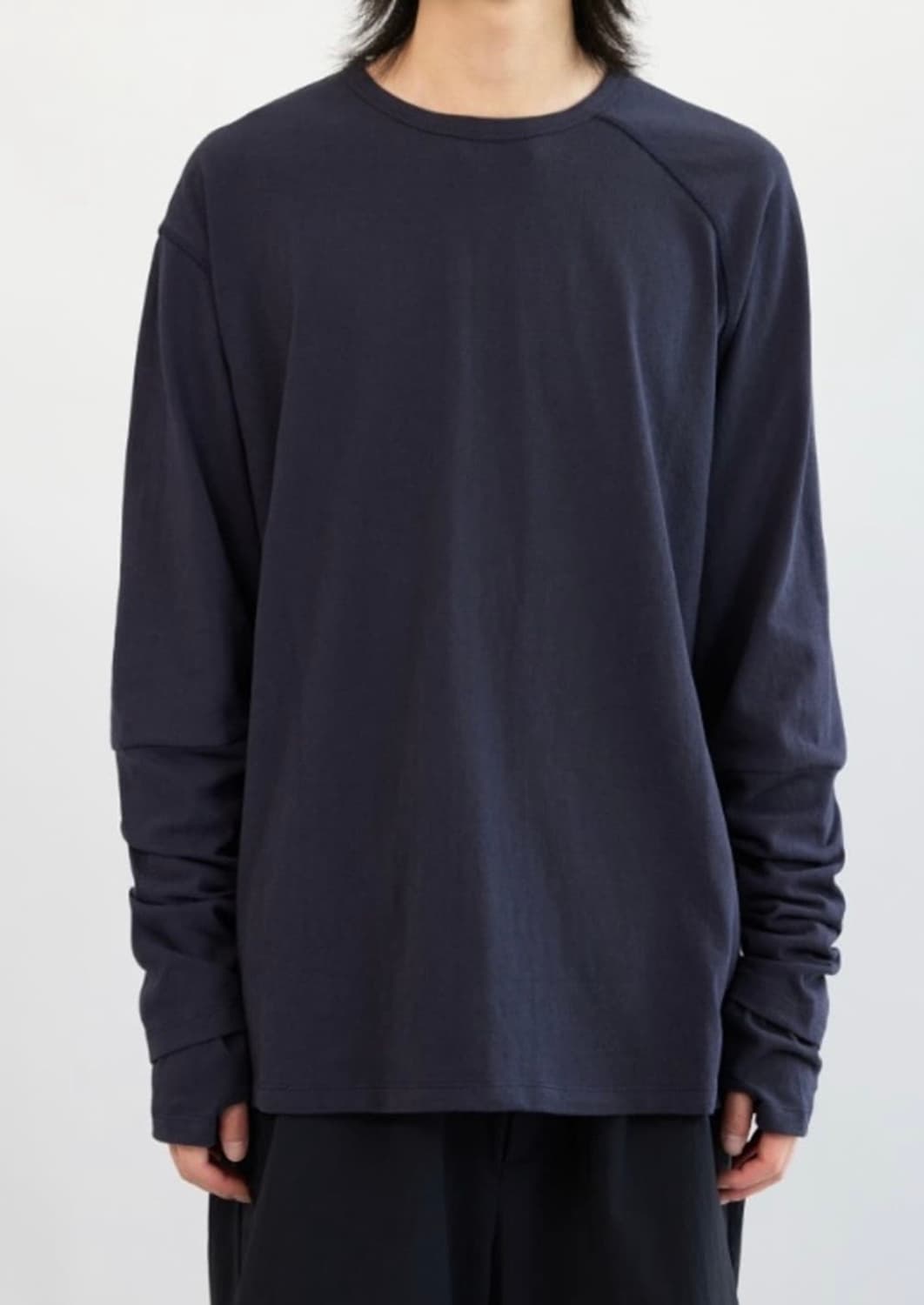 해칭룸 double sleeve tee blue chacoal 상품이미지1