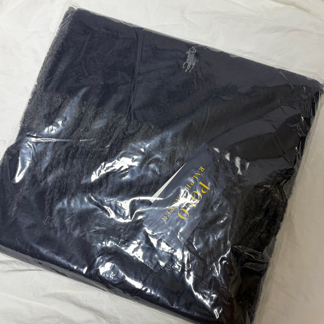 폴로 랄프로렌 포니 로고 양면 머플러 목도리 네이비/차콜 상품이미지3