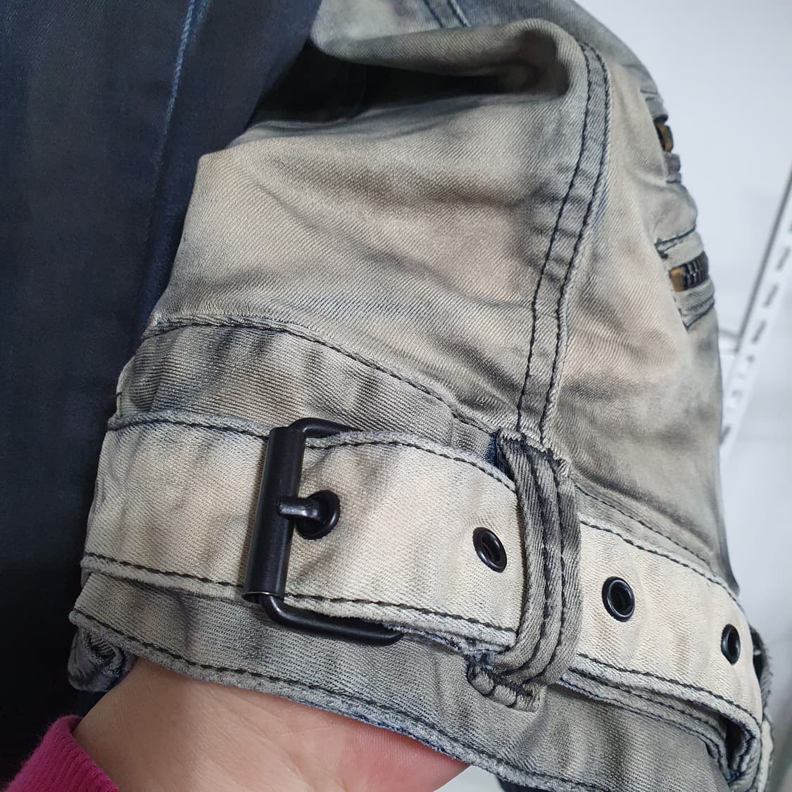 Tankus Y2K 비갸루 펑크 emo 그런지 워싱 데님 재킷 상품이미지9