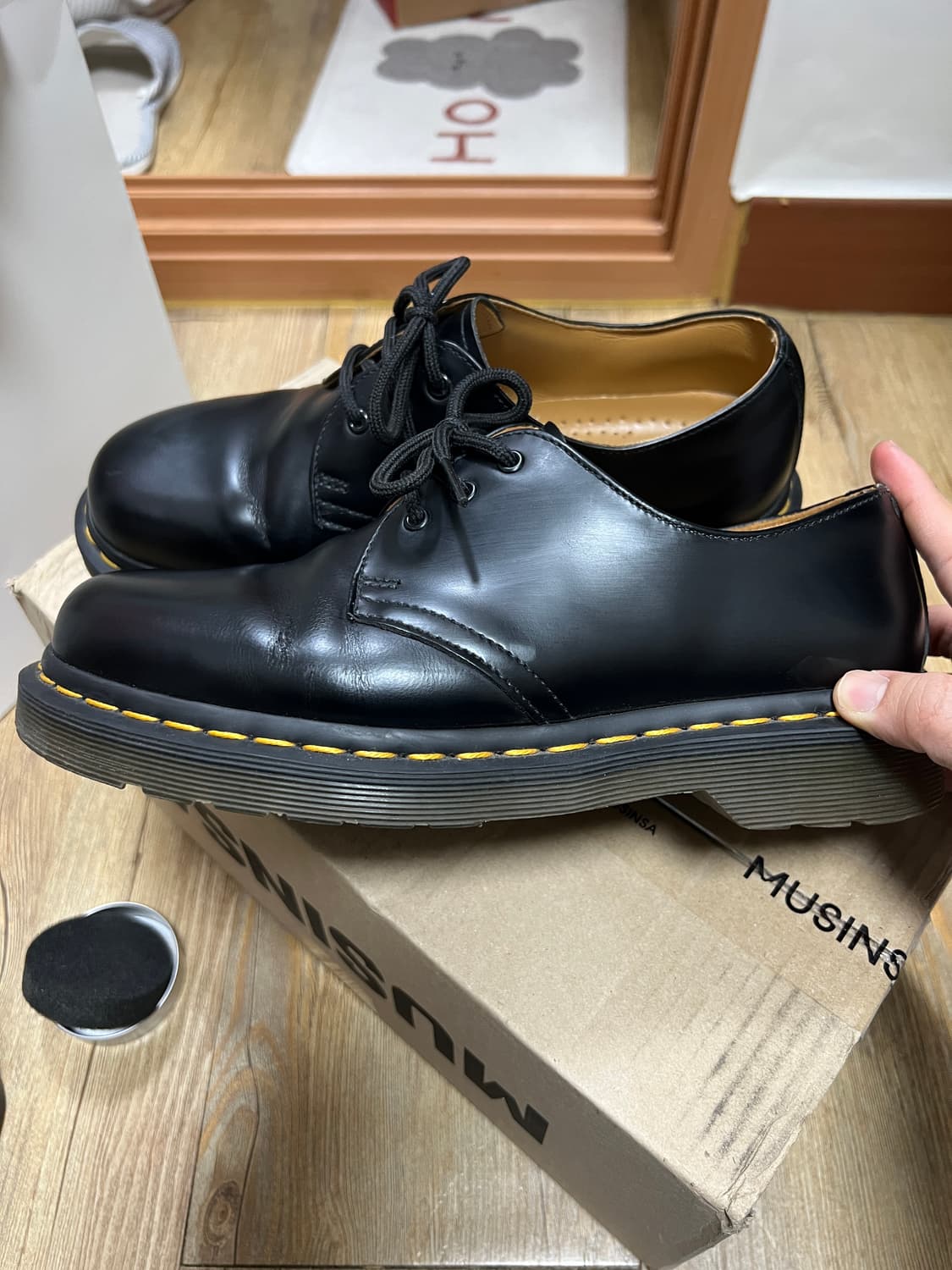 택포13) 닥터마틴 1461 3홀 스무스 블랙 UK5 240~245 상품이미지2