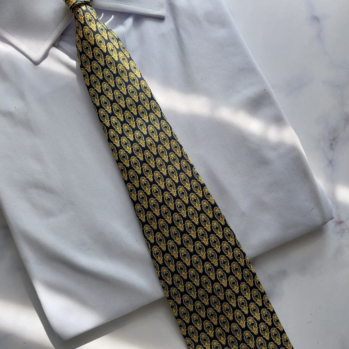 에스 티 듀퐁 실크 네이비 페이즐리 넥타이 9.4cm A+등급 K1119 상품이미지8