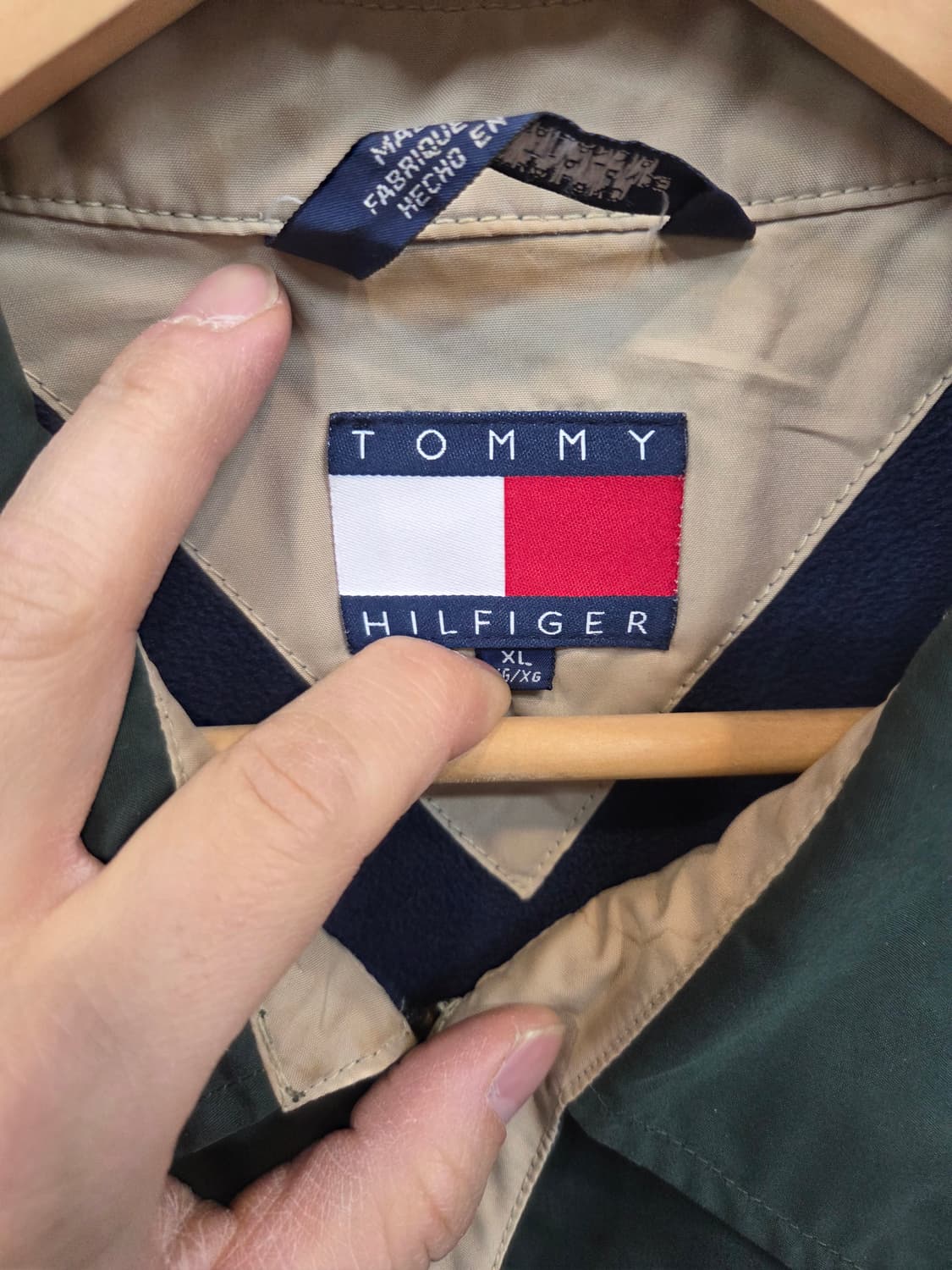 타미힐피거 90s 올드스쿨 월계수 자수로고 블루종자켓 xxl 상품이미지4