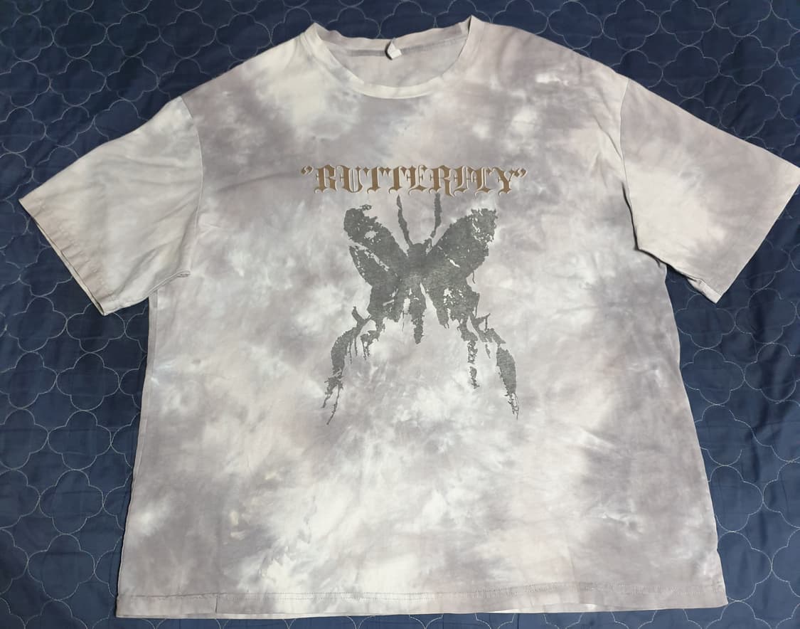 TIDE CARD LOG 타이다이 버터플라이 오버 스트릿 반팔티 (XL) 상품이미지1
