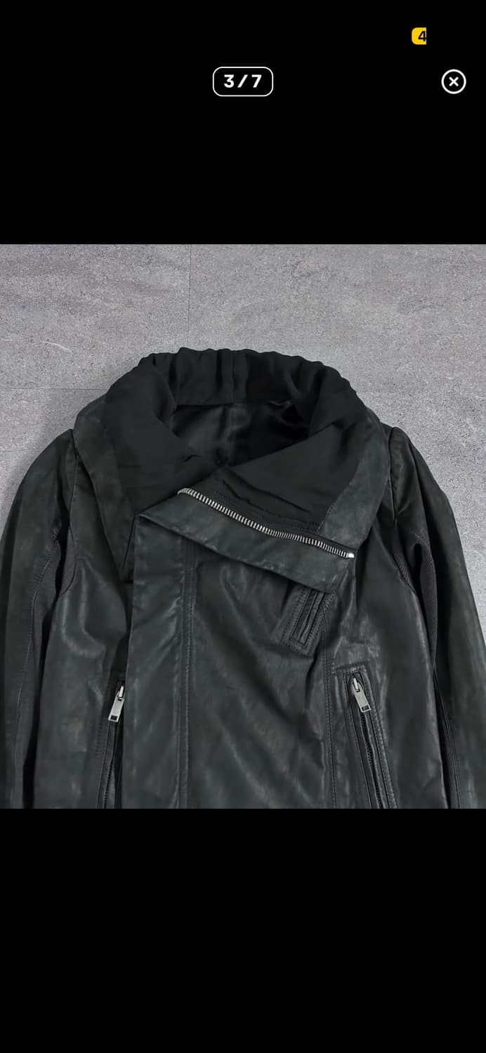 릭오웬스 사선 하이넥 드레이프자켓 38 블랙 상품이미지3