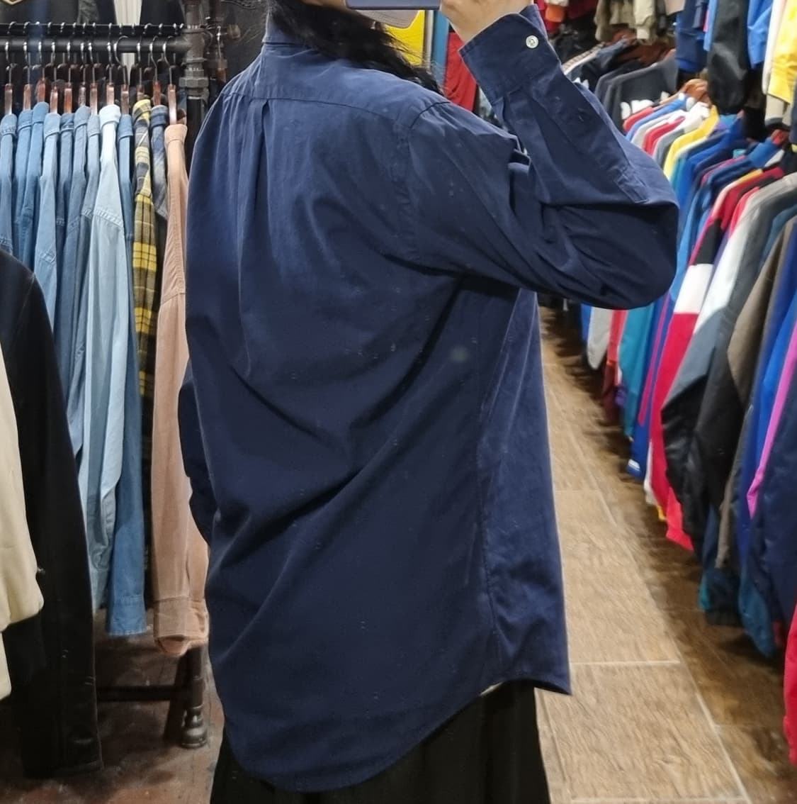 [Hi] 폴로 긴팔 셔츠 네이비 상품이미지5