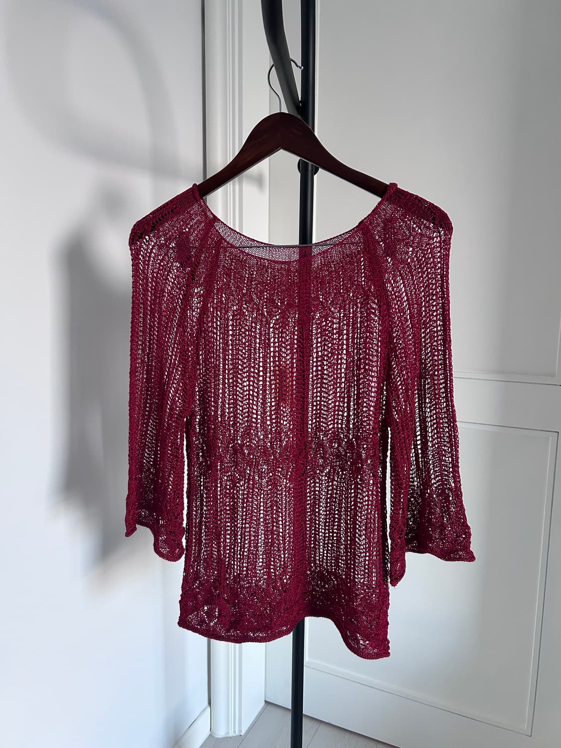 Red Crochet Knit  Top / 빈티지 크로셰 니트 상품이미지3