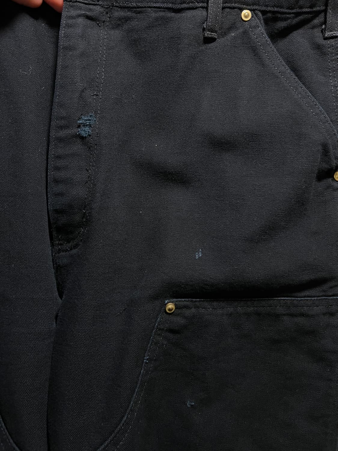 [36]칼하트 Made in USA 빈티지 데미지드 블랙 더블니 워크팬츠 상품이미지3