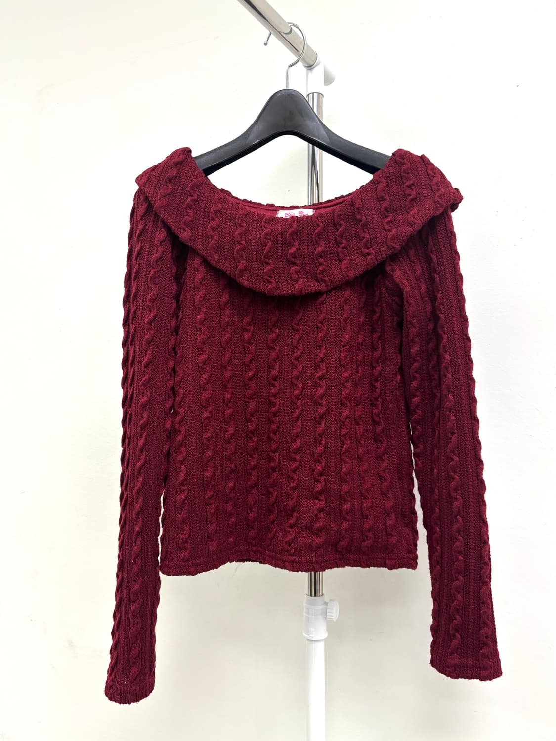 빈티지 버건디 오프숄더 상품이미지6