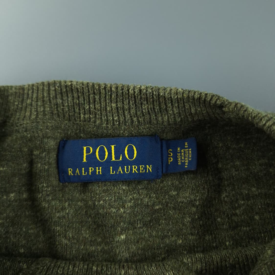 폴로랄프로렌 카키 네이비포니 심플 코튼 라운드넥 니트 L 상품이미지6