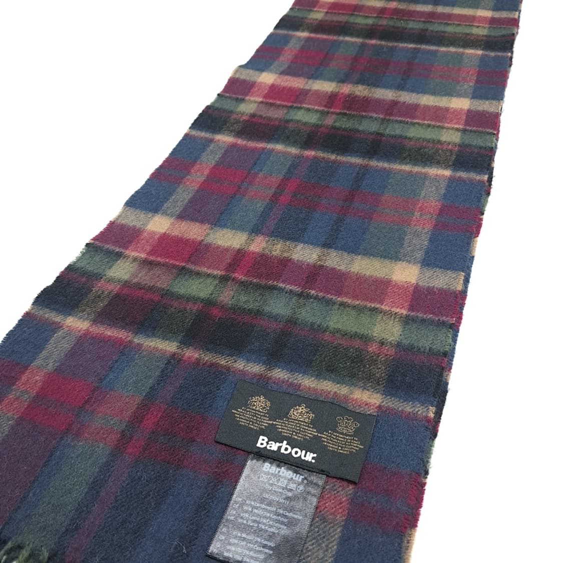 MX241 바버 퍼플 로얄 타탄체크 램스울 캐시미어 목도리 머플러 상품이미지5