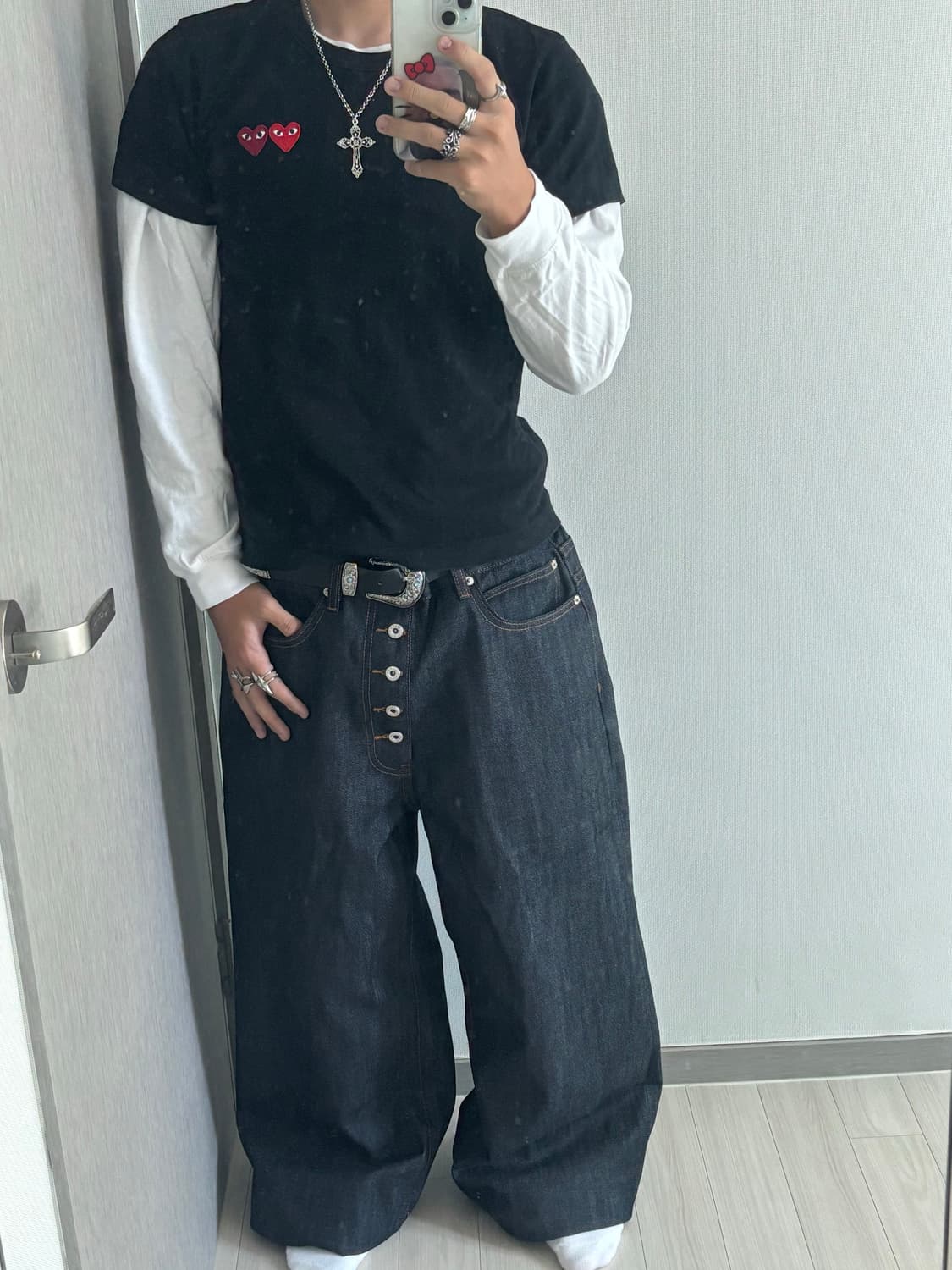 빈티지 5버튼 버튼 플라이 생지데님 XL 상품이미지1