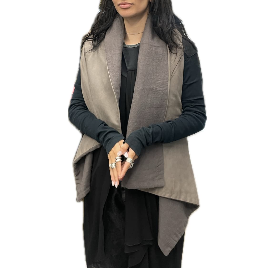 앤 드뮐미스터 레더 비대칭 베스트 상품이미지6