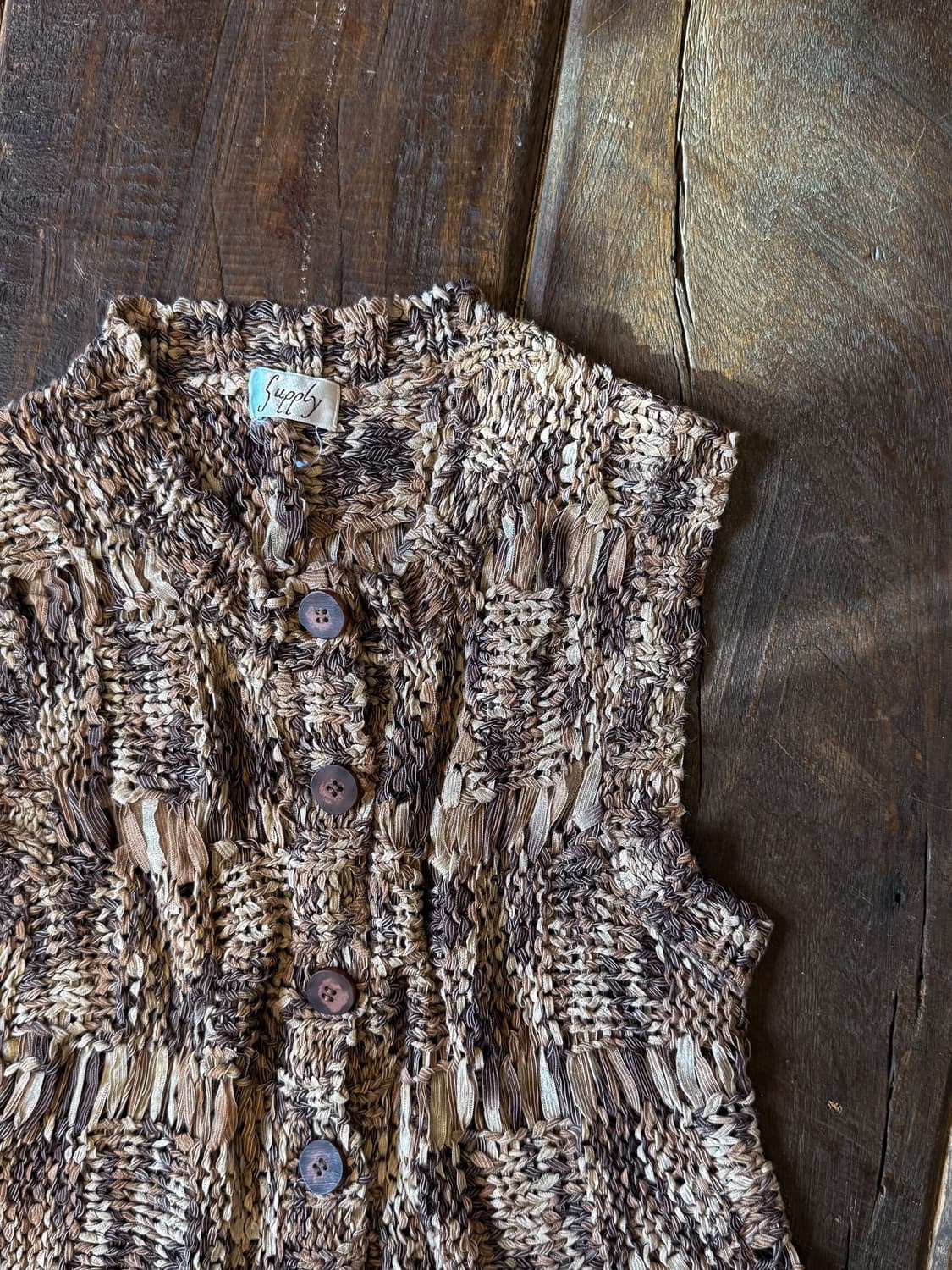 Wood Button Net Sleeveless 0007 상품이미지2
