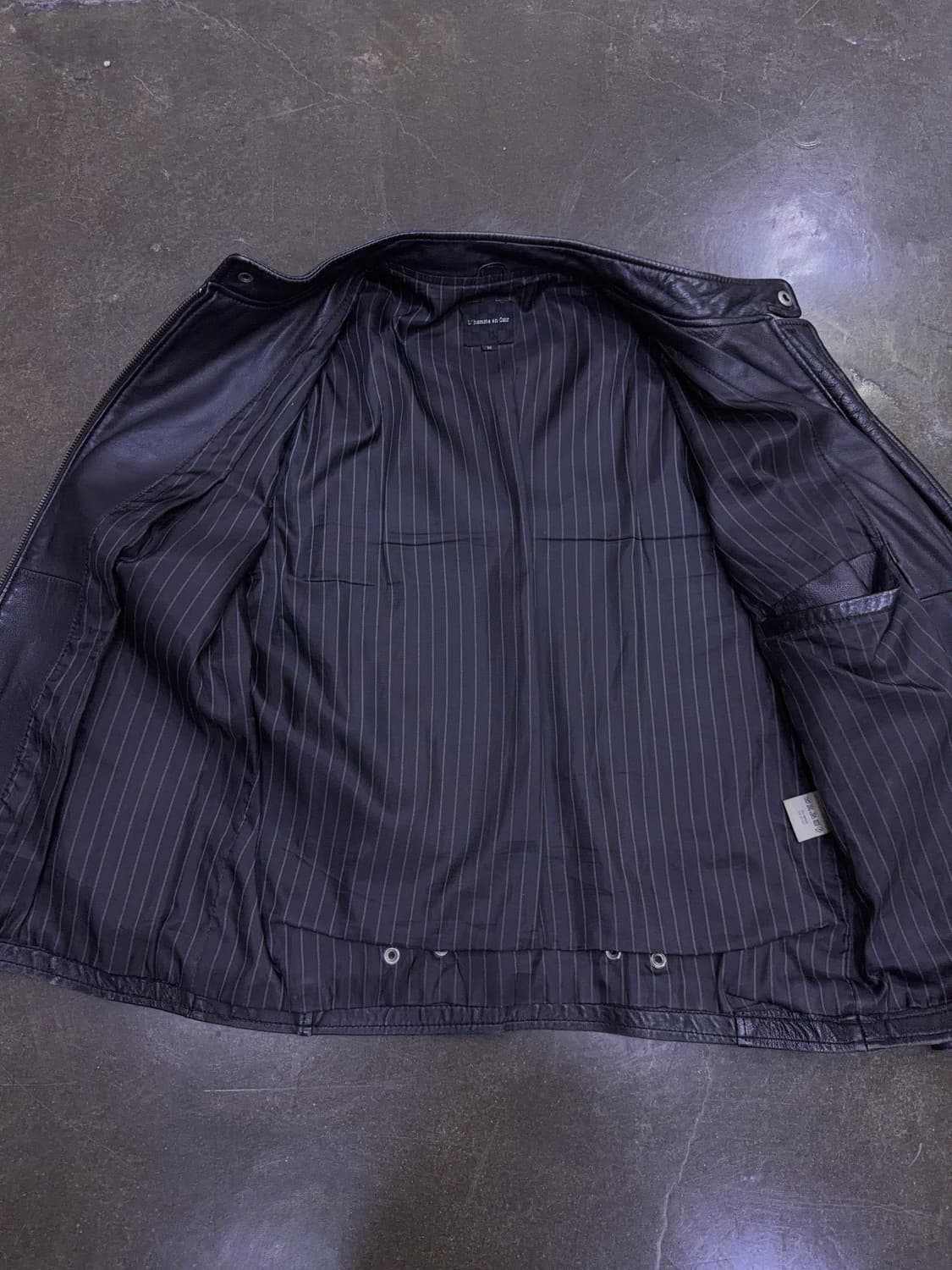 L 옴므 빈티지 양가죽 레더 싱글 라이더자켓 블랙 M 상품이미지9