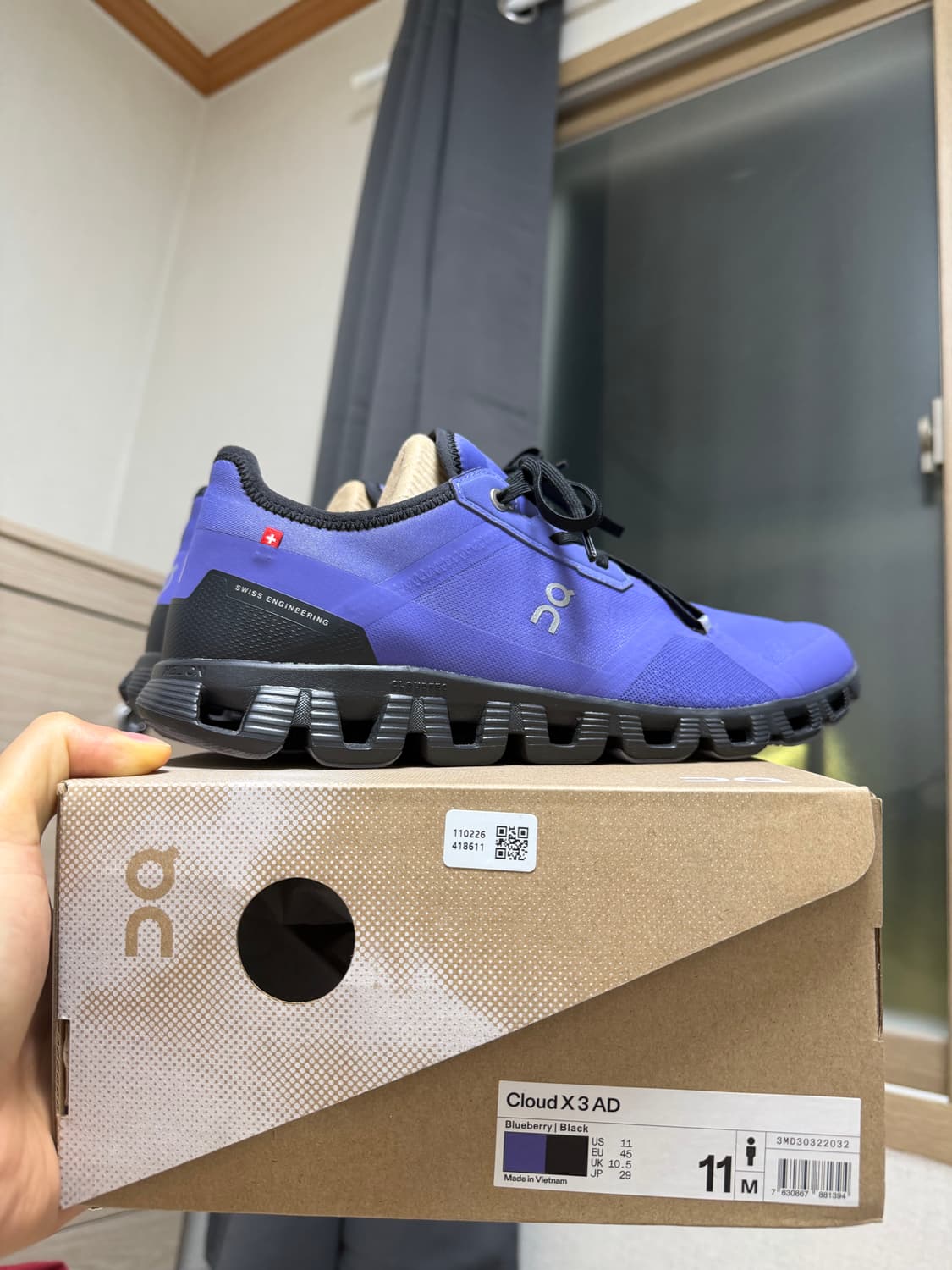 (판매글) 온 러닝 클라우드 X 3 AD 블루베리 45(290) 상품이미지1