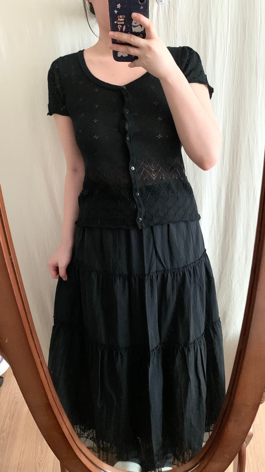 블랙 모리 펀칭 가디건 상품이미지5