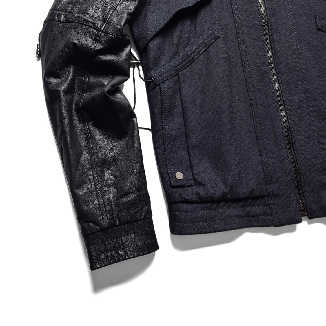 [48] 우영미 레더슬리브 자켓 상품이미지3