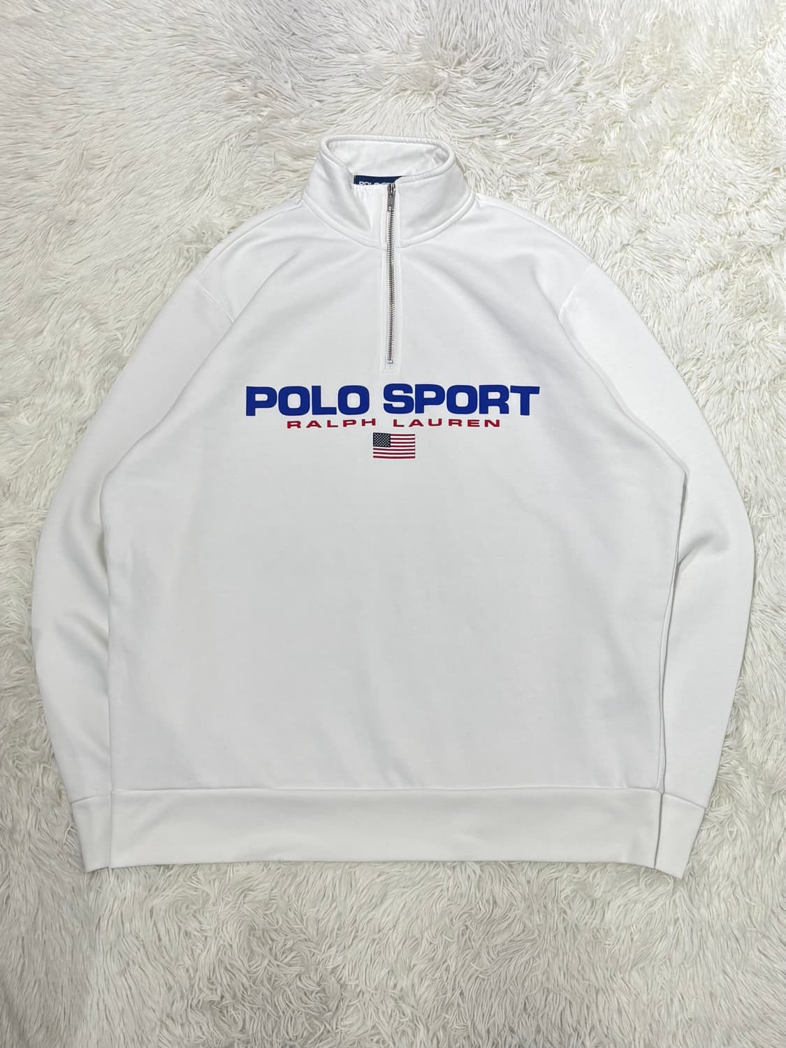 폴로랄프로렌 화이트 스펠로고 반집업 맨투맨 상품이미지3