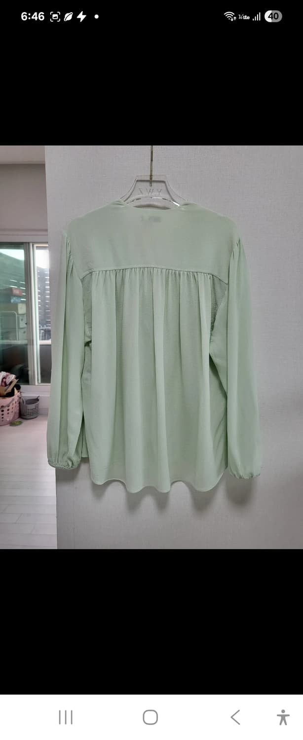 Vince 민트 블라우스 실크100%free 상품이미지3