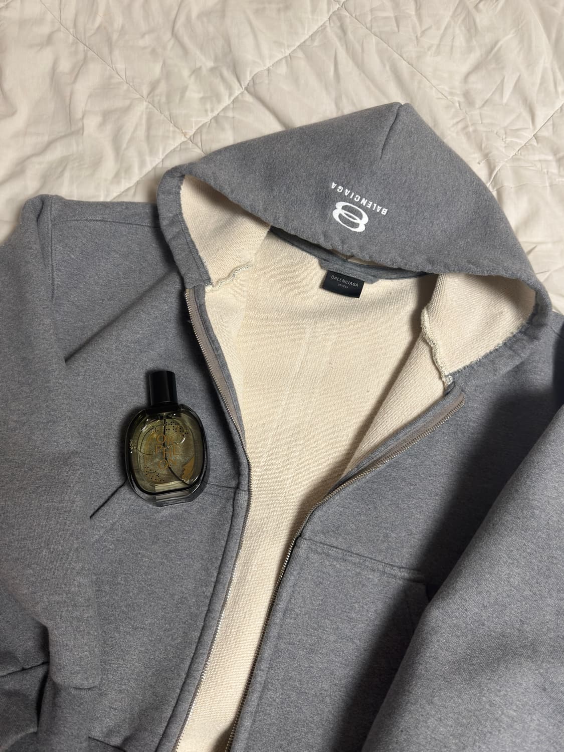 발렌시아가 유니티 아이콘 배기라지 핏 후드집업 그레이 정품 상품이미지4