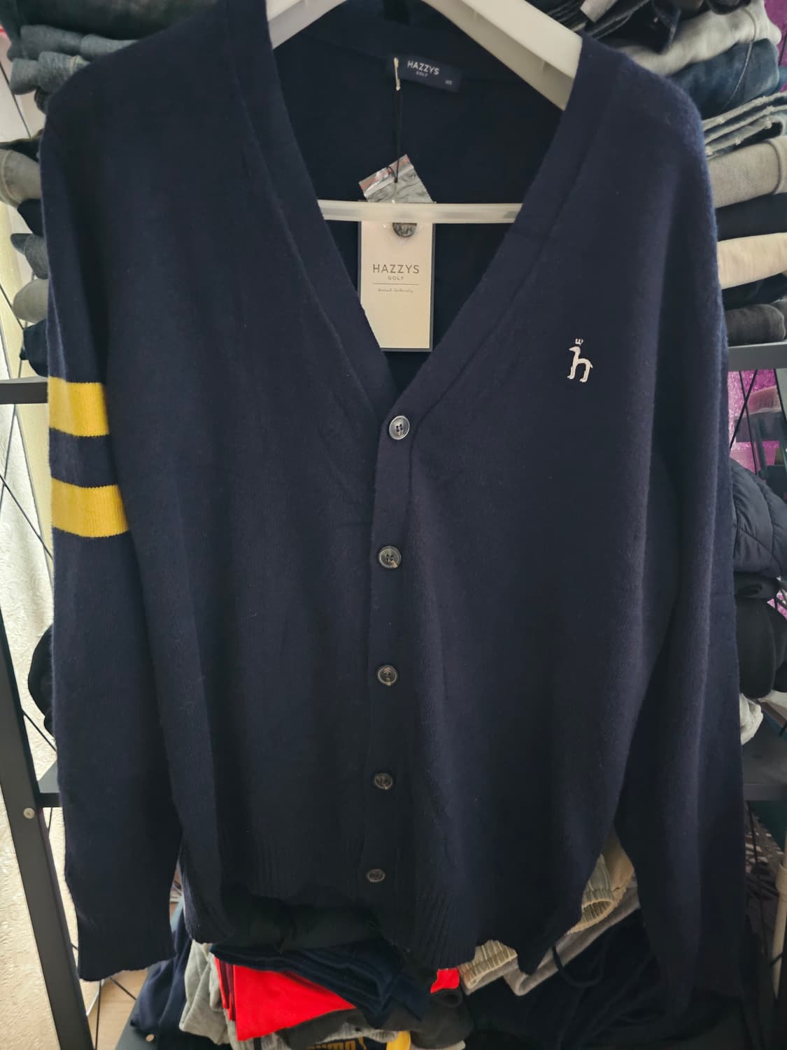 (새제품)헤지스 네이비 골프 가디건 105 상품이미지1