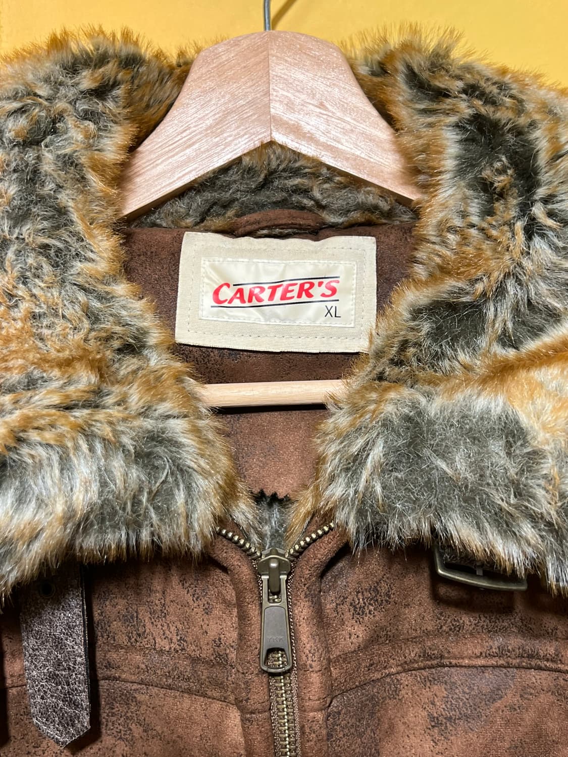 [XL] 카터스 빈티지 무스탕 자켓 브라운 퍼 트리밍 아우터 투웨이 상품이미지6