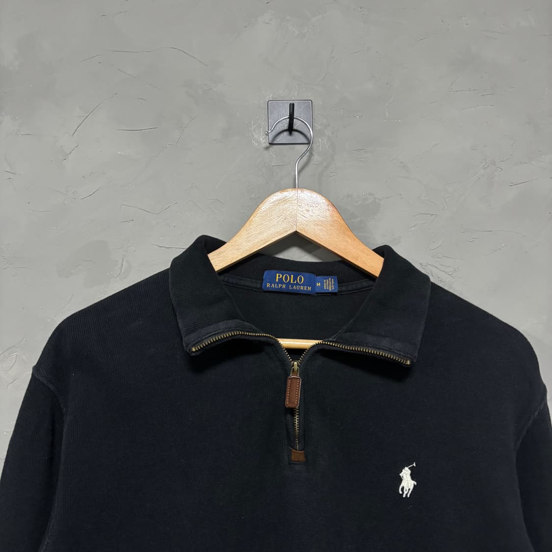 폴로 랄프로렌 신형 니트 반집업 검정 상품이미지2