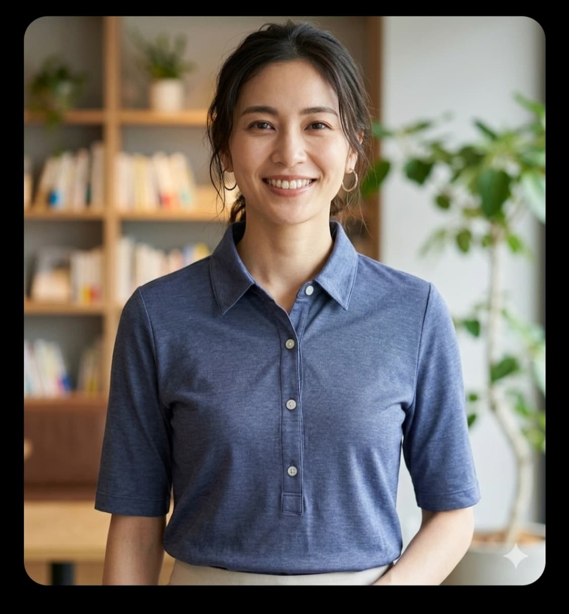 COMME CA DU MODE 실크 94% 반팔 폴로 셔츠 (S) 상품이미지1