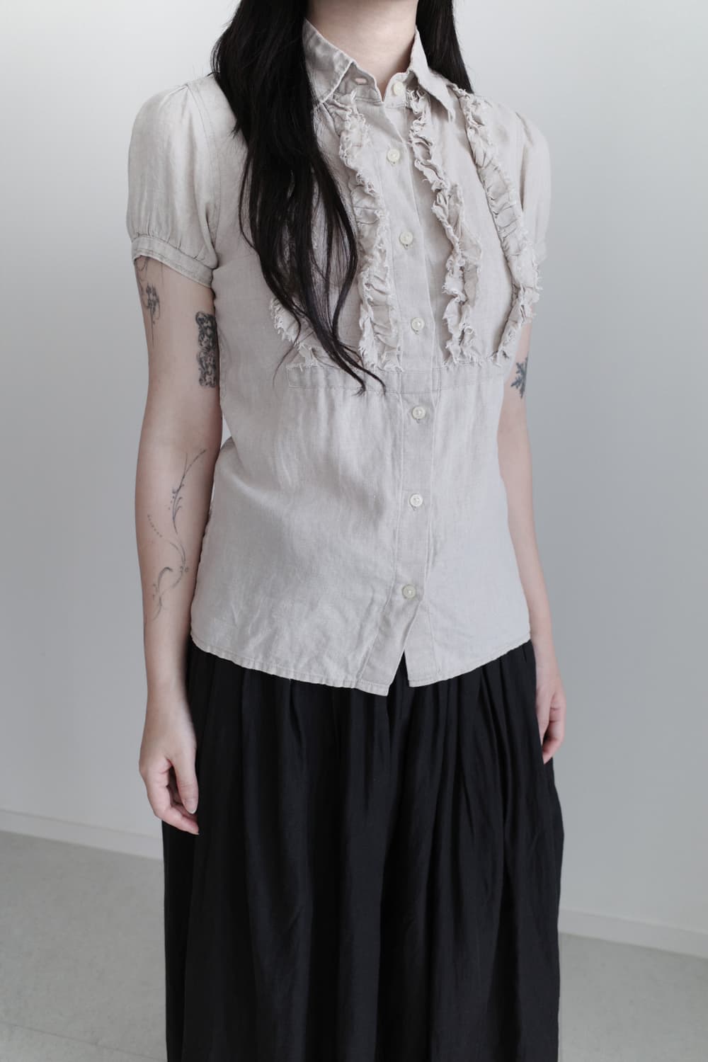 gap) damage frill half shirt  상품이미지6