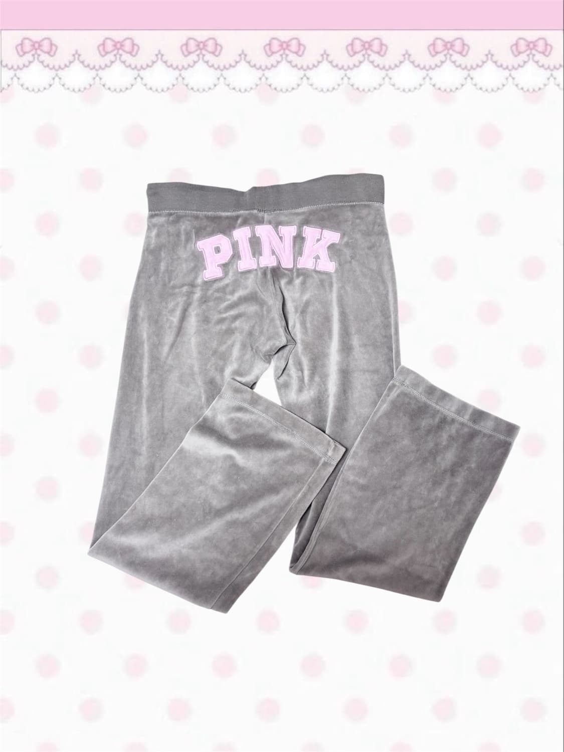 빈티지 PINK 카키 핑크 로고 벨벳 후드집업 팬츠 트레이닝 세트 셋업 상품이미지2