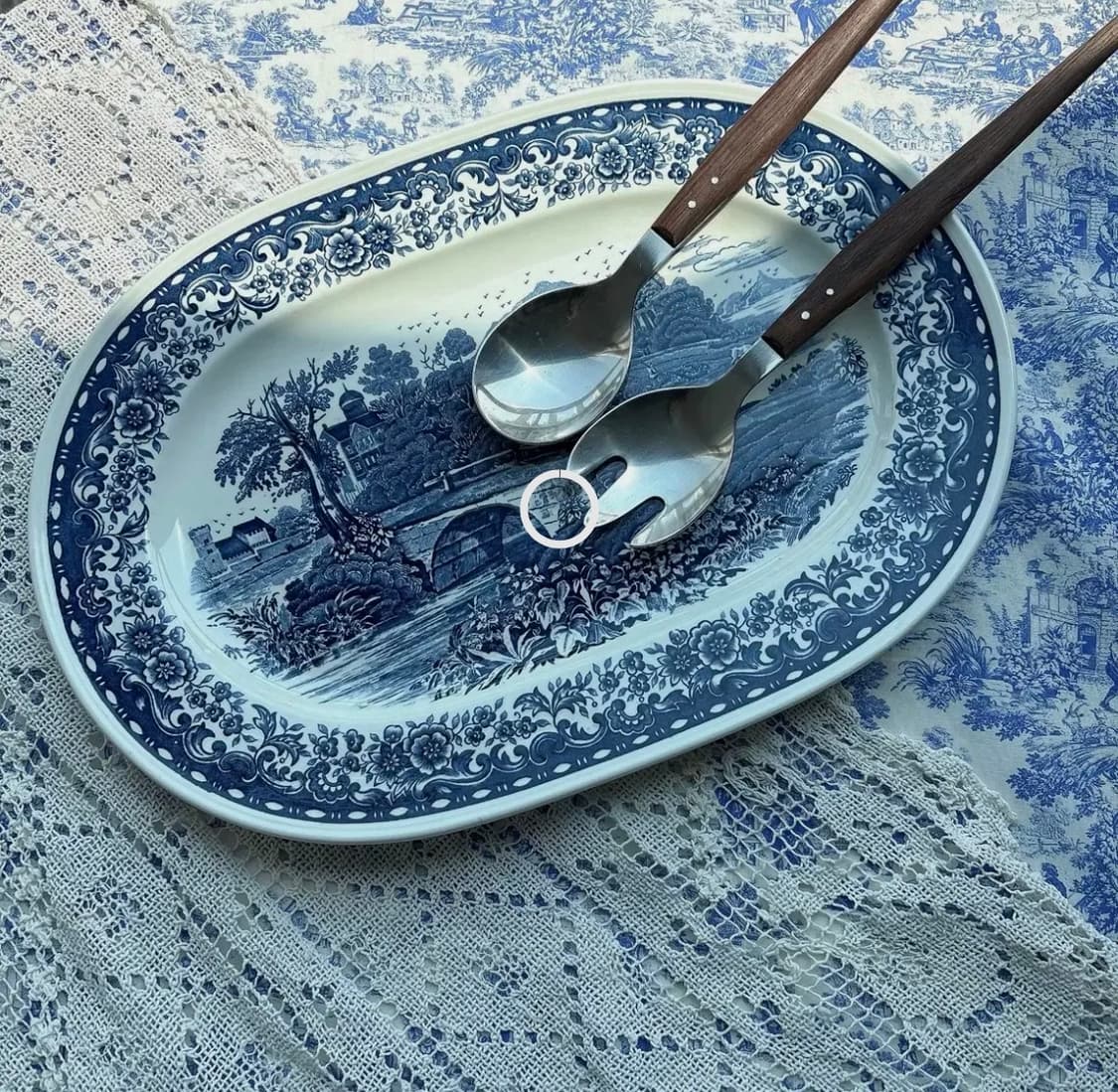 덴마크 빈티지 티크우드 서빙 스푼 포크세트 상품이미지2