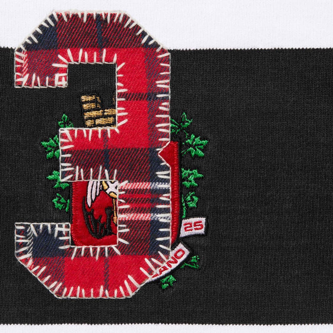 [2XL]슈프림 스트라이프 럭비티 블랙 -25fw 상품이미지3