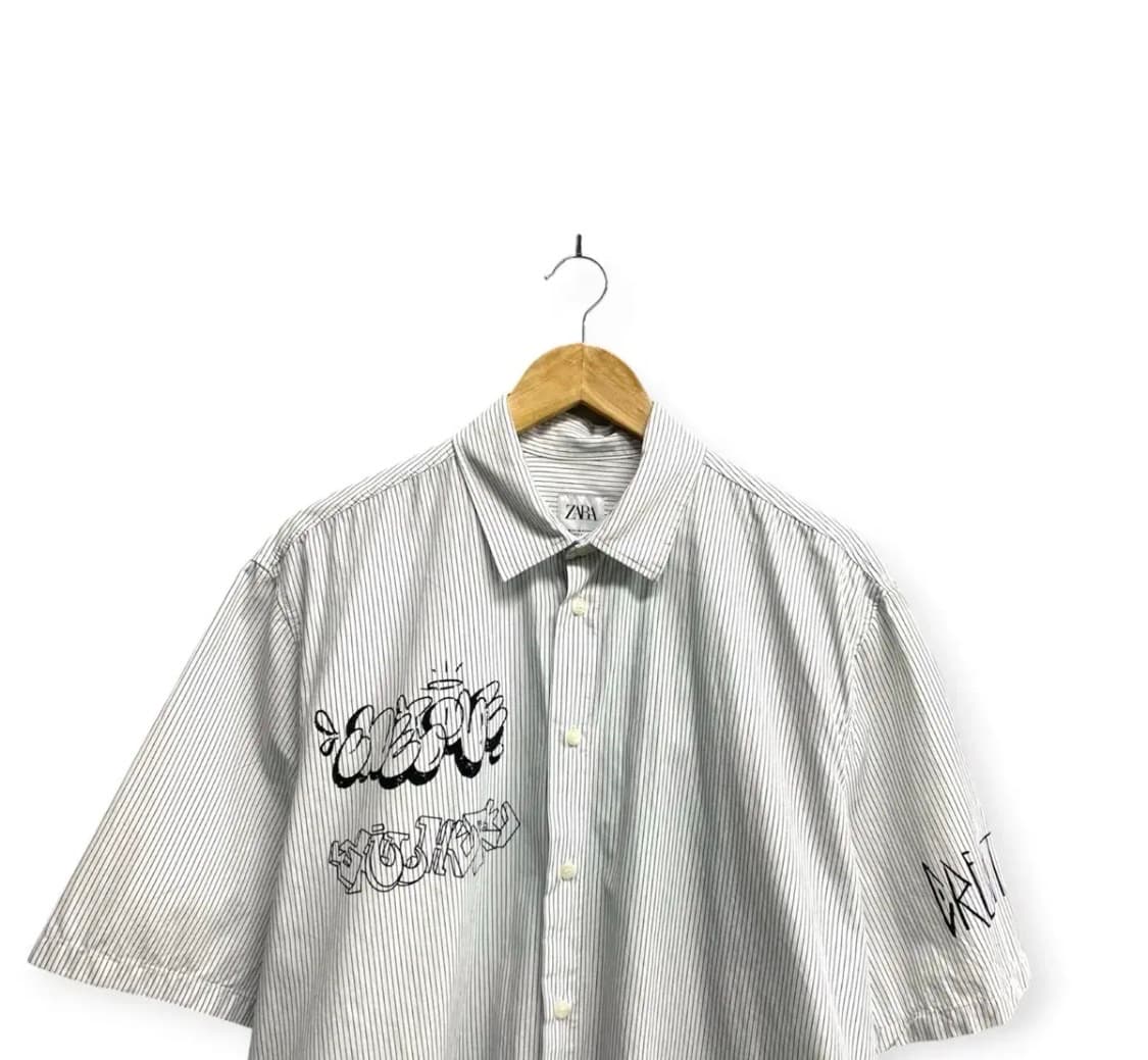 자라 ZARA 스트라이프 반팔 셔츠 S-L 상품이미지2
