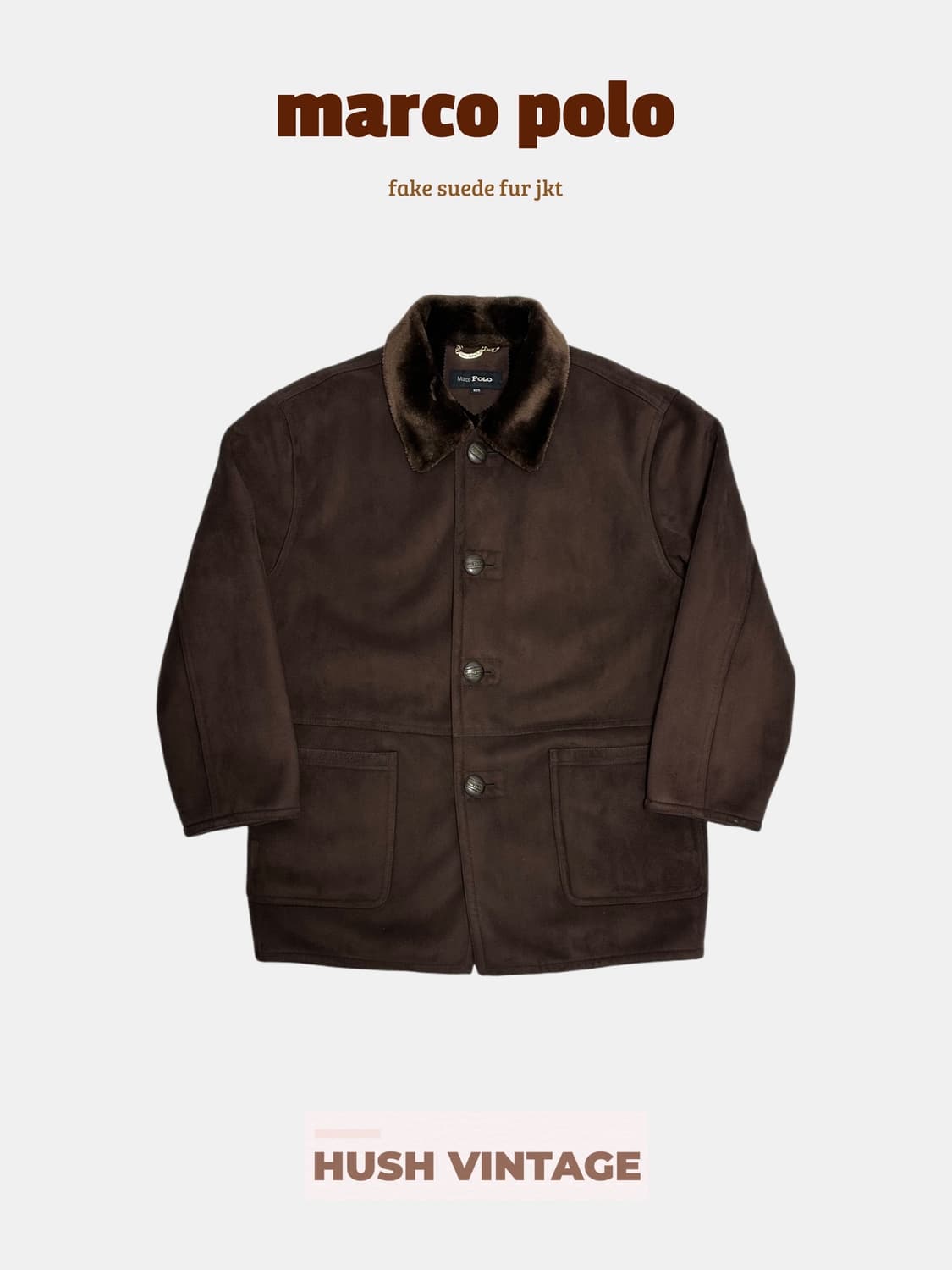 마르코폴로 marco polo 인조 스웨이드 퍼 카라 자켓 상품이미지1