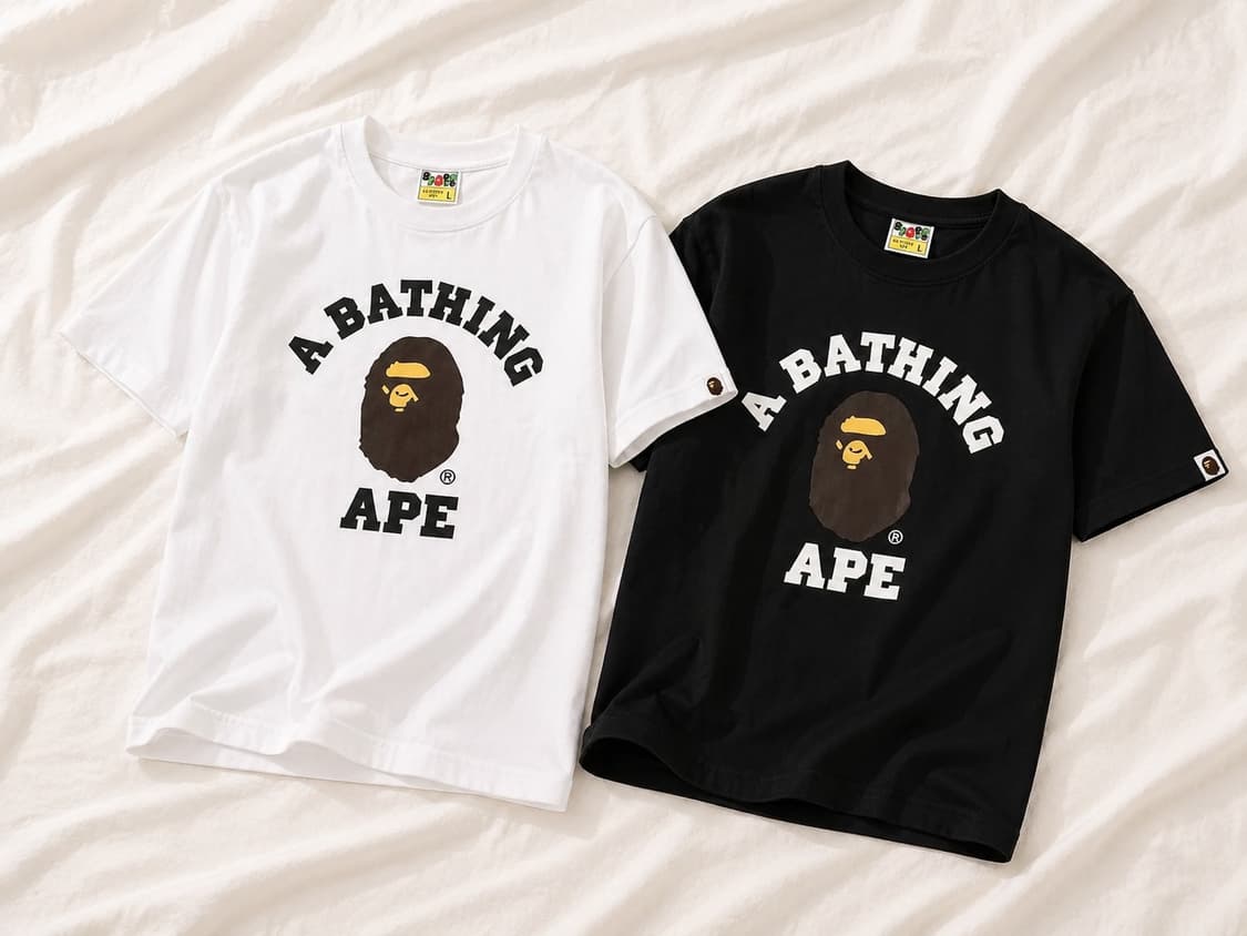 베이프 반팔티 블랙/화이트 새상품 상품이미지1