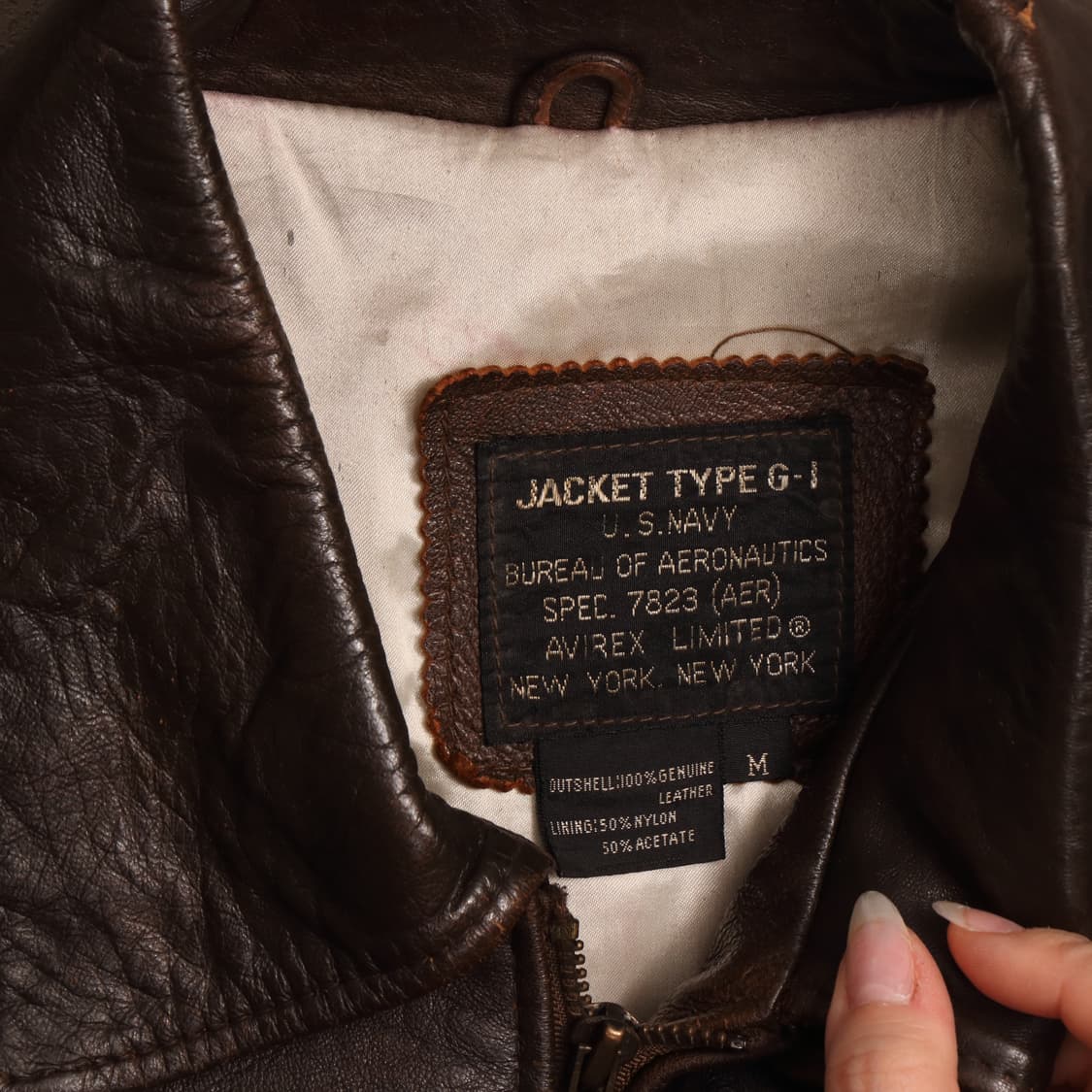 90'S 아비렉스 A2 복각 플라이트 레더자켓 A1647 상품이미지3