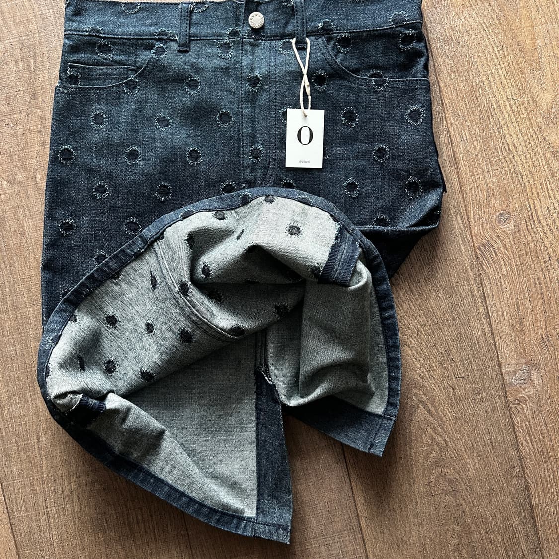 Needlepoint Dot Denim Skirt 상품이미지5