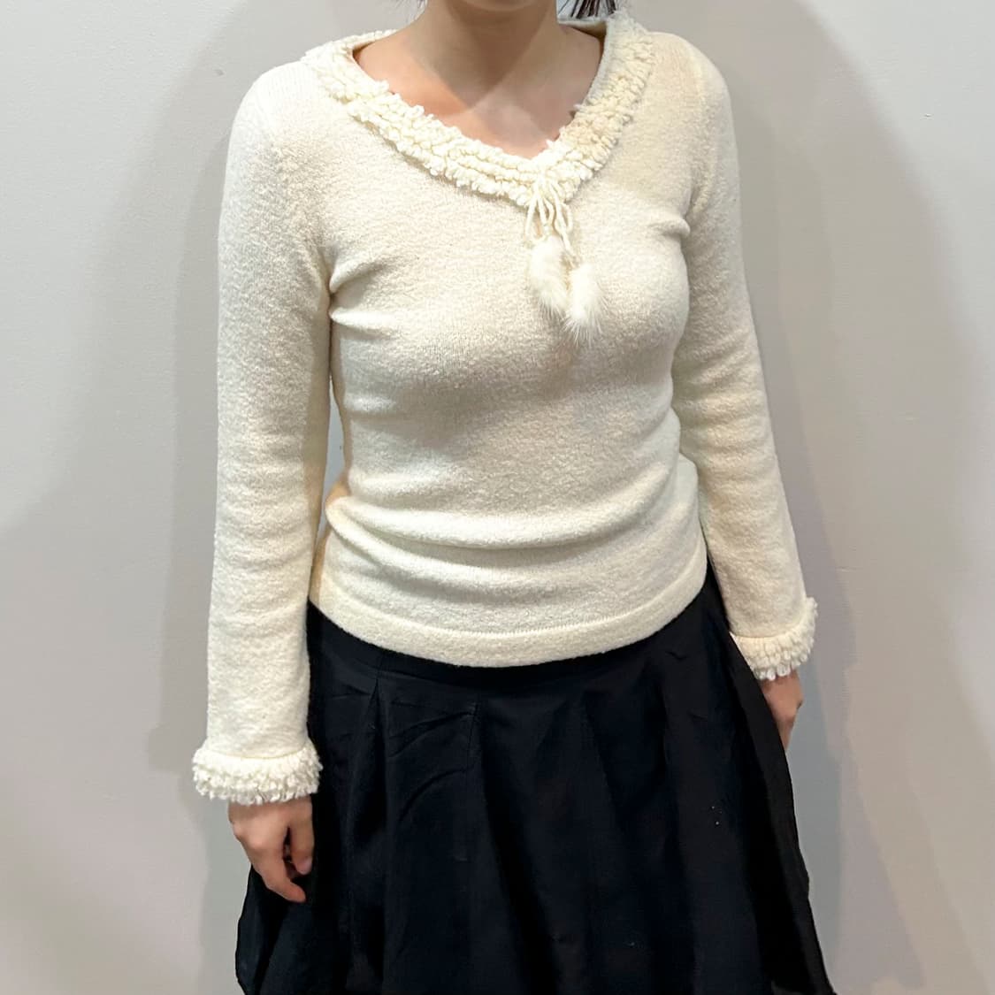 아이보리 퍼 디테일 top 상품이미지7