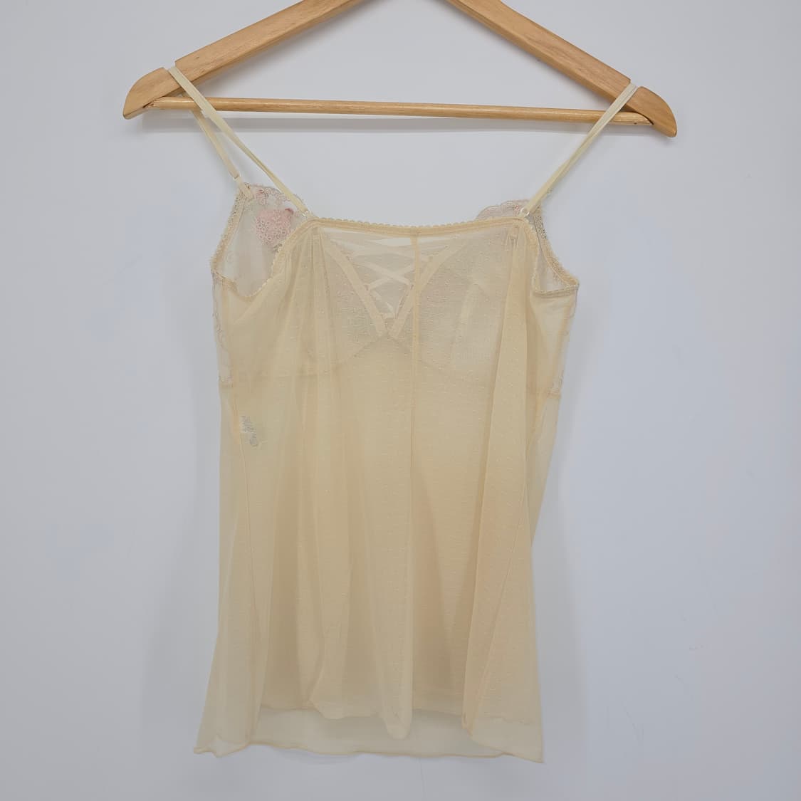 아이보리 레이스 꽃무늬 슬립 뷔스티에 상품이미지4