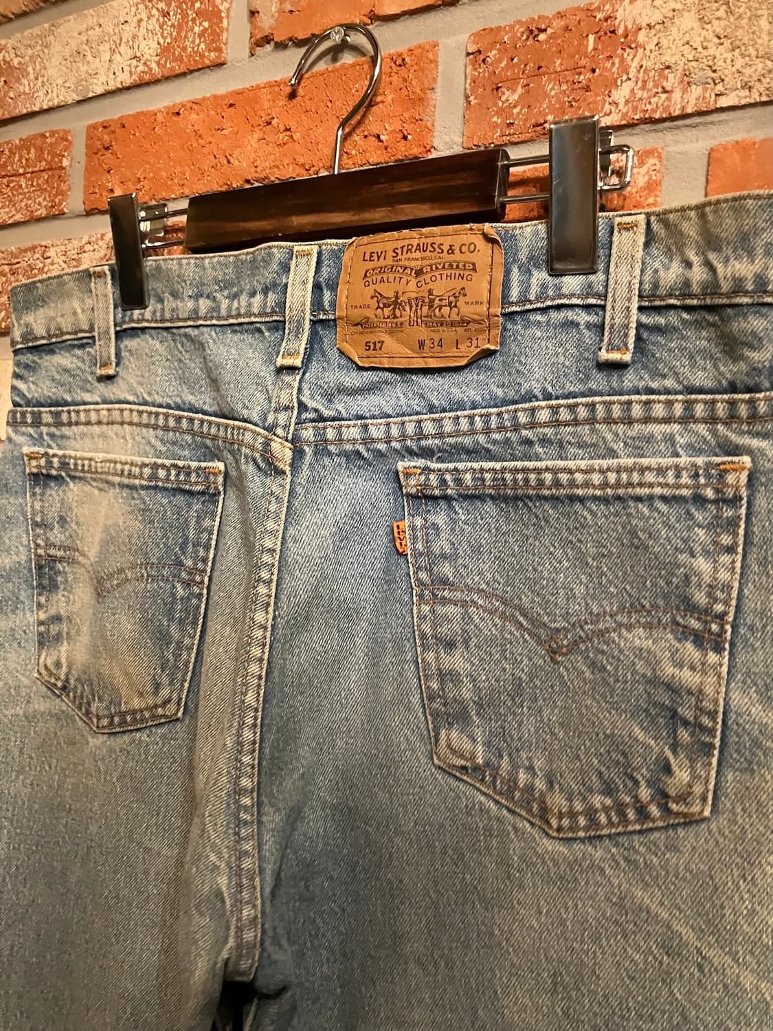 90s USA 빈티지 리바이스 517 오렌지탭 부츠컷 데님 팬츠 상품이미지6