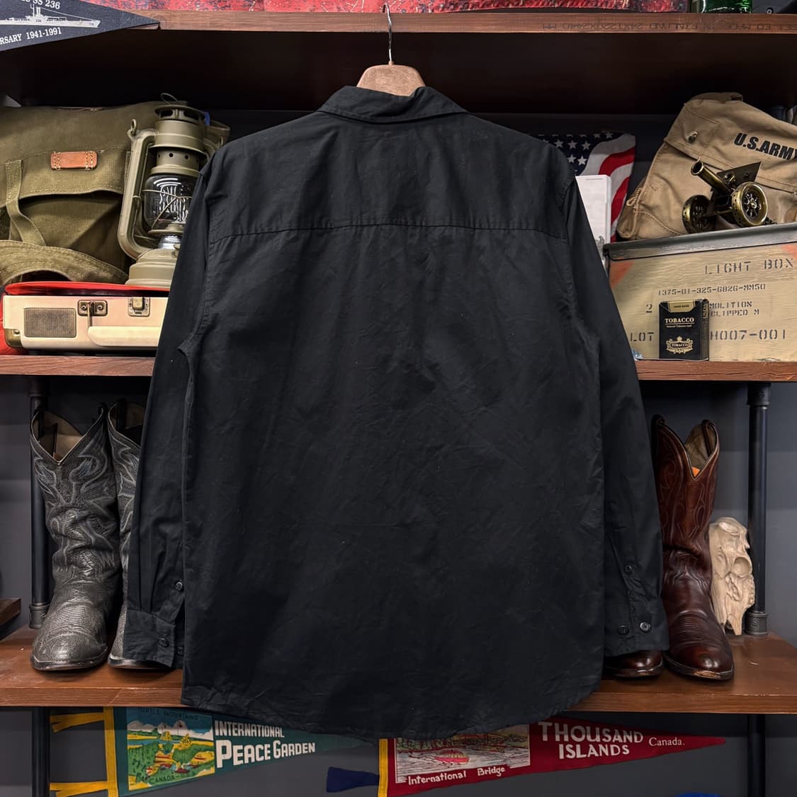 00s 할리데이비슨 Y2K 스티치라인 스컬모티브 그래픽 워크셔츠 N278 상품이미지2