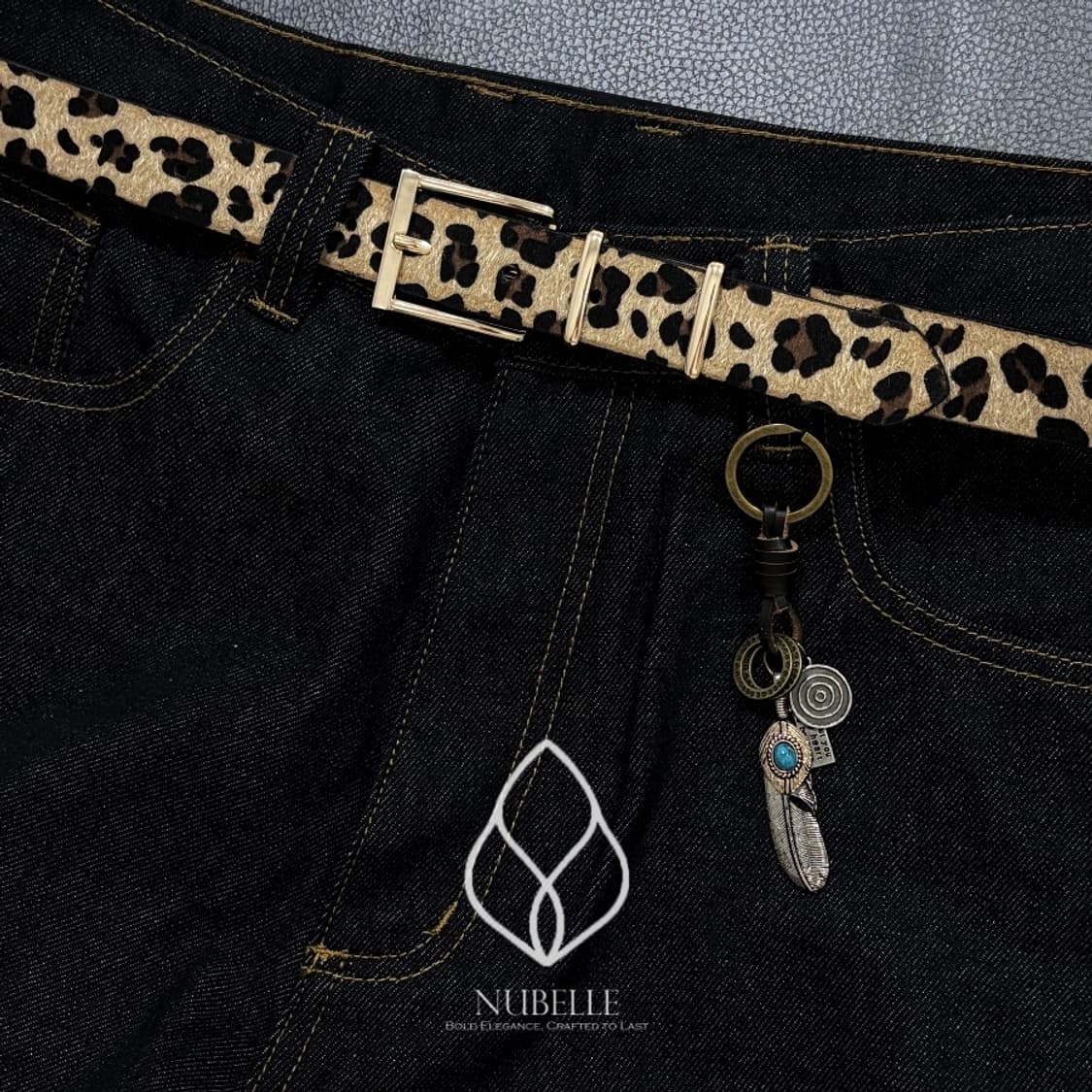 🌗 Leopard hair belt / 호피 레오파드 골드바 벨트 상품이미지1