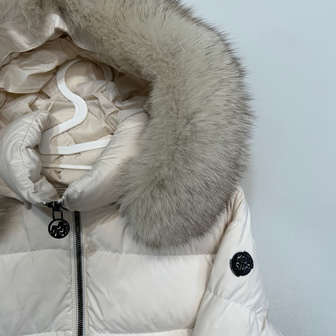 코오롱 여성 구스다운 롱패딩 95 아이보리 상품이미지2